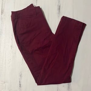 Maroon Straight Leg Pants